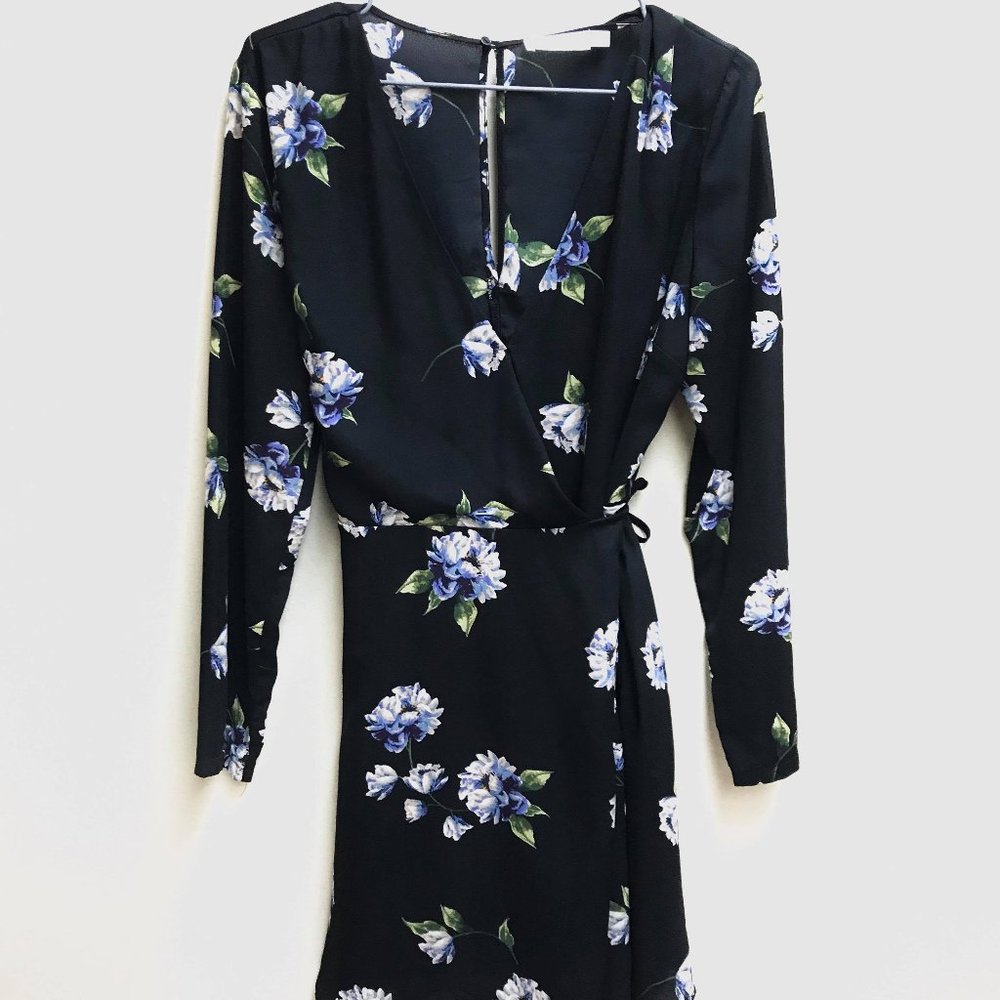 Lush Medium Floral Wrap Dress